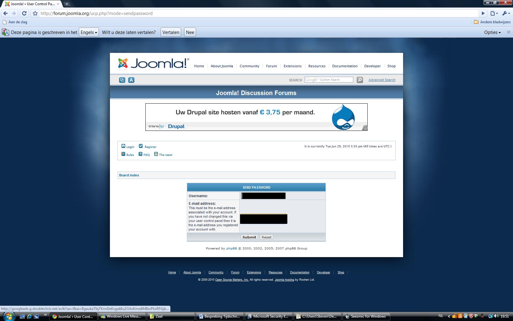 Joomla promoting Drupal